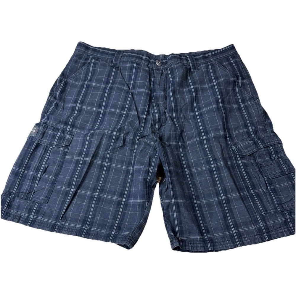 Wrangler Men's Black Grey Plaid Cargo Shorts Size 40